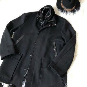 Leather trimmed Cole Haan Pea Coat